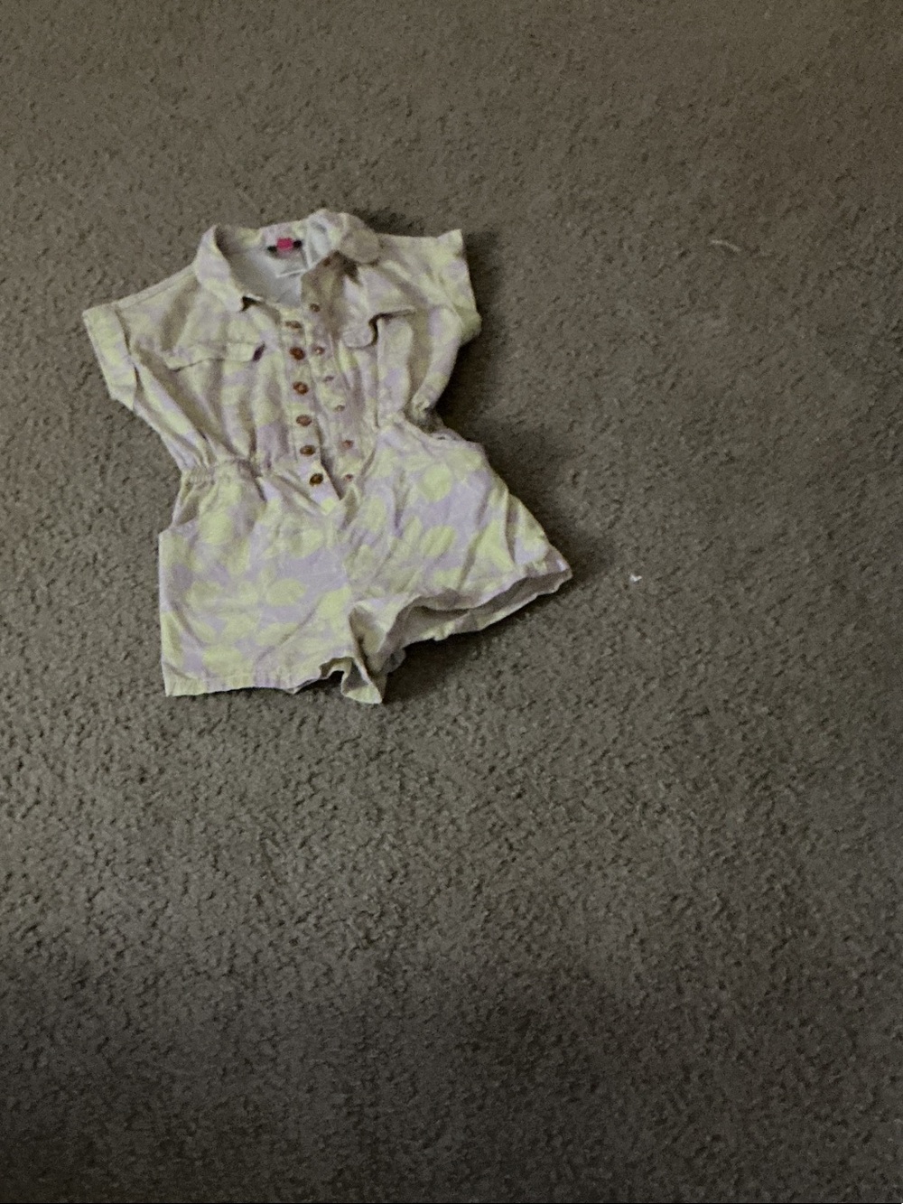 Vince Camuto girls purple and yellow romper